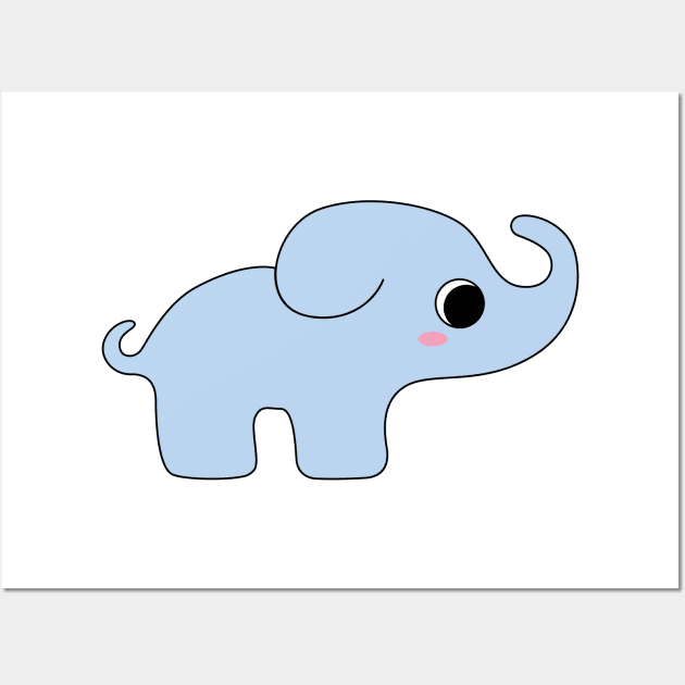 Baby Elephant Cartoon, for Elephant Lover Wall Art by Ebhar